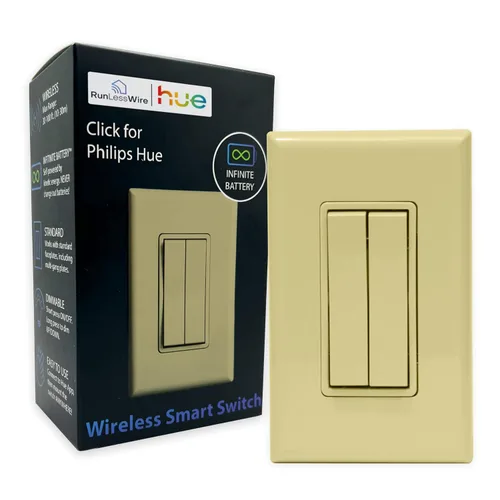 Vista 15 de RunLessWire Haga clic para Philips Hue – Interruptor de luz inteligente inalámbrico sin batería, rango de 30 pies – Funciona de forma nativa