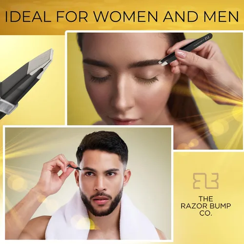 Vista 7 de The Razor Bump Co. - Pinzas profesionales para mujeres y hombres Acero inoxidable, quirúrgico, pinzas profesionales para mujeres y hombres La