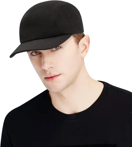 Vista 6 de CLAPE Gorra de béisbol de ala corta con 5 paneles, sin estructurar, de perfil bajo, para papá, gorra de algodón, unisex