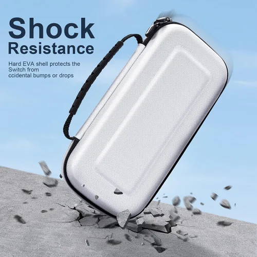 Vista 4 de Benazcap Funda de transporte compatible con consola Nintendo SwitchSwitch OLED, con compartimento de almacenamiento de 10 juegos, funda protectora