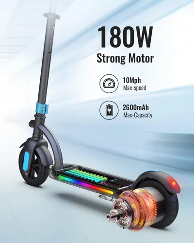 Vista 3 de Gyroor H40 Kids Electric Scooter 180W 10MPH LED Lights Ages 6 12