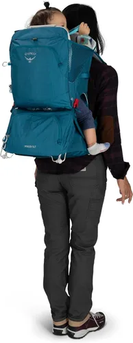 Vista 14 de Osprey Poco SLT Lightweight Child Carrier Backpack - Slimmed-Down Hiking Carrier for Toddlers with Safety Harness, Sunshade, and Ventilated