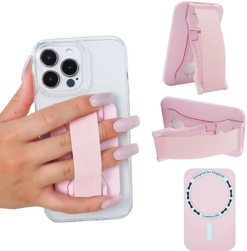 Vista 54 de LoveHandle PRO Compatible con MagSafe Agarre Magnético para Teléfono con Soporte - Montar, Correa y Soporte para Smartphone y Tableta - Anillo