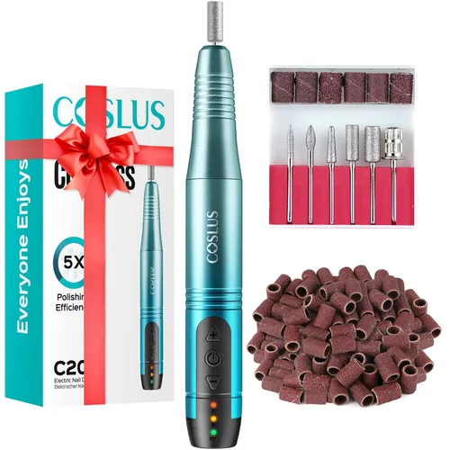Vista 10 de COSLUS Taladro de uñas inalámbrico con lima eléctrica: profesional para uñas acrílicas, gel, polvo adhesivo, portátil, kit de máquina de taladro