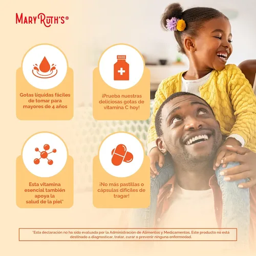 Vista 6 de MaryRuth Organics Suplemento orgánico de vitamina C Gotas líquidas de vitamina C para adultos y niños Suplemento de apoyo inmunológico