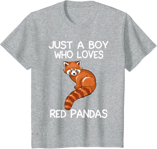Vista 34 de Just A Boy Who Loves Red Pandas Gift - Camiseta con diseño de panda roja, Negro, S