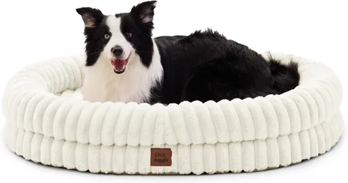 Vista 29 de Cama ortopédica para perro, funda lavable, sofá de piel Gris oscuro
