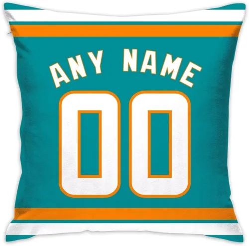 Vista 7 de Fundas de almohada de fútbol personalizadas, paquete de 2 unidades, almohadas decorativas, números de nombre, regalos para hombres y mujeres, 18 x