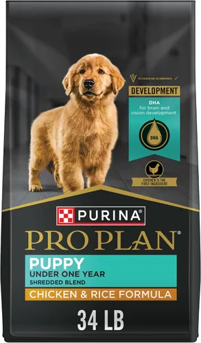 Vista 11 de Purina Pro Plan Alimento seco para cachorros con alto contenido de proteínas, fórmula de pollo y arroz, bolsa de 18 libras