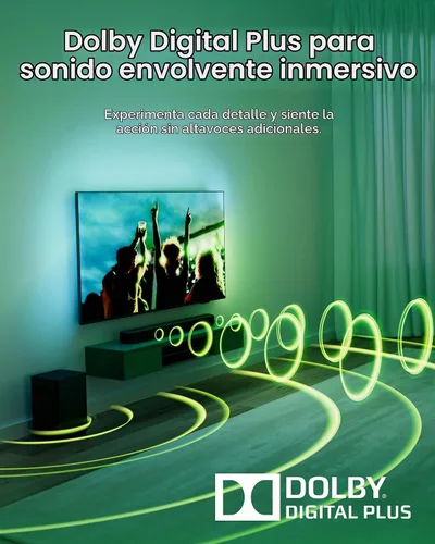 Vista 4 de Barra de sonido PHILIPS B5309 2.1 con subwoofer inalámbrico y tecnología de audio DTS Virtual:X inmersiva - 240W de potencia máxima, graves