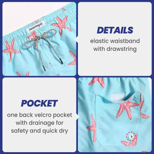 Vista 5 de maamgic Mens Quick Dry Stretch Short Boardshorts Flamingo Swim Trunks