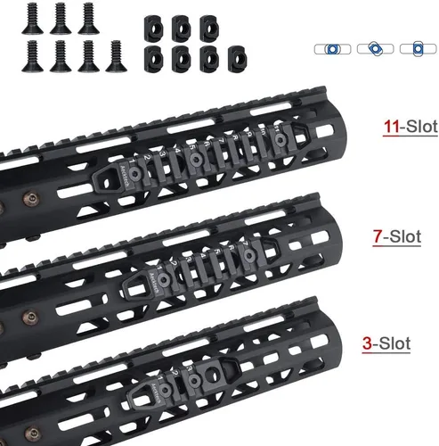 Vista 2 de Aecktech Compatible se ajusta a los rieles MMlocks/KKeymods, accesorios de sección de riel de aluminio de 3 ranuras, 7 ranuras, 11 ranuras
