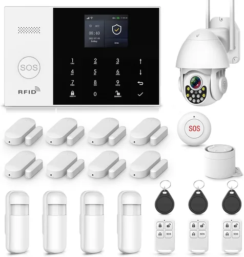 Vista 10 de PGST Sistema de seguridad inteligente para el hogar, sistema de alarma inalámbrico para el hogar con sensores de alarma de puerta de bricolaje