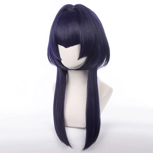 Vista 2 de Tongtta Genshin Impact Candace Cosplay Wig Short Purple Bobo Hair Halloween Costume Party Wig for Women