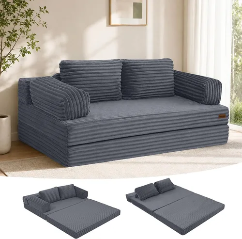 Vista 16 de MeMoreCool Sofá cama sin hueso de 59 pulgadas, sofá de pana de burbujas