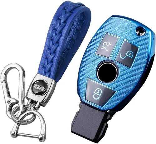 Vista 13 de KUNIO Funda protectora para llavero de coche para Benz A B Clase C GLA GLK Llavero TPU 3 botones b blanco