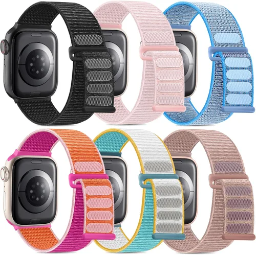 Vista 13 de WJK Correas elásticas de nailon compatibles con correas de Apple Watch de 1.496 in 1.575 in 1.614 in 1.654 in 1.732 in 1.772 in 1.811 in 1.929 in