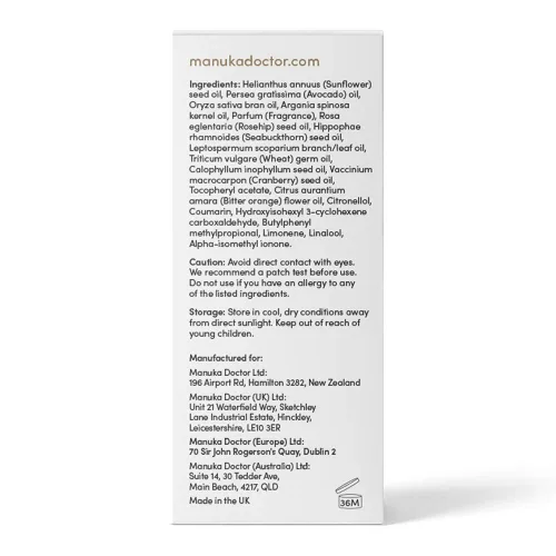 Vista 8 de Manuka Doctor Aceite facial nutritivo con vitamina E, rosa mosqueta y aceite de aguacate, tratamiento de manchas para una piel brillante 0.85 onzas