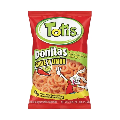 Vista 3 de Totis Snacks Donitas Chile y Limón 1.76 onzas paquete de 2