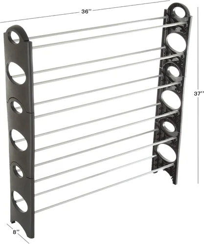 Vista 3 de Everyday Home Soporte para zapatos. 6 Estantes apilables para economizar espacio, para armario, baño, cocina, organizador de recepción.