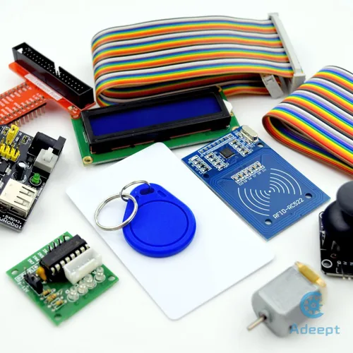 Vista 8 de Adeept Kit de inicio RFID para Raspberry Pi 4 3 Modelo B+ B, motor paso a paso, ADXL345, placa de extensión GPIO de 40 pines, tabla de pan sin