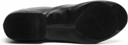 Vista 4 de Botas de jazz negras con suela dividida, zapatos de baile de cuero para niñas y niños (niños pequeñosniños grandes)
