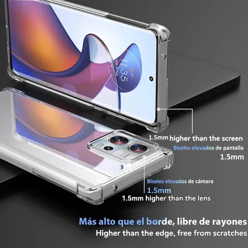 Vista 2 de USTIYA Funda para Motorola Moto Edge 30 Fusion Clear TPU Cuatro Esquinas Cubierta Protectora Transparente Suave