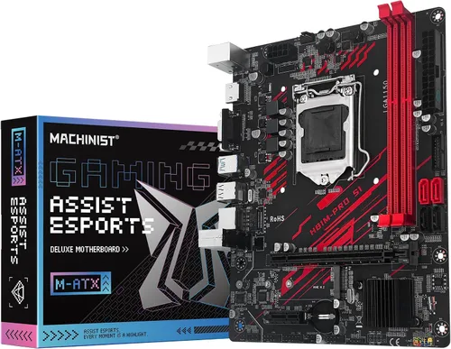 Vista 8 de MACHINIST Placa base para juegos H61 LGA 1155 (Intel 2ª/3ª generación), placas base para computadora Flex-ATX compatibles con PCIe 2.0, LAN 100M