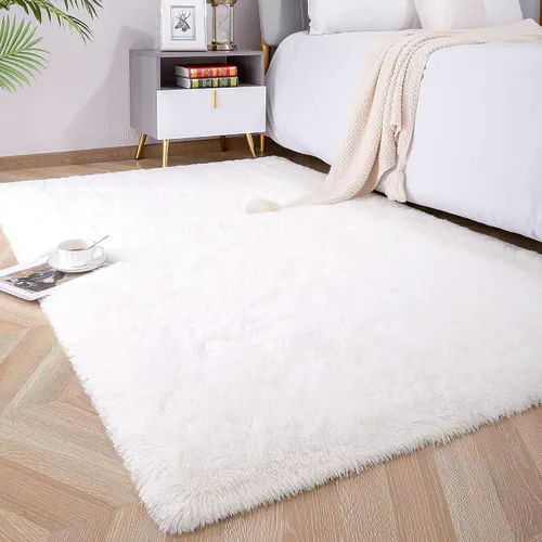 Vista 48 de Foxmas Alfombras de Área Suaves y Esponjosas para Dormitorio, Habitación de los Niños, Alfombra de Guardería de Felpa Peluda, Alfombras Peludas