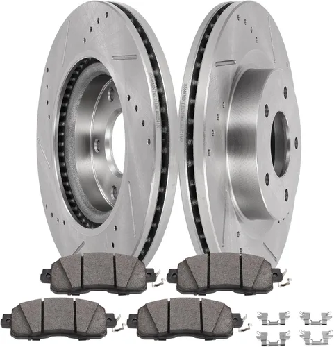 Vista 20 de SCITOO Kit de freno delantero Rotores de freno delantero y pastillas de freno de cerámica para Acura RSX 2003-2006