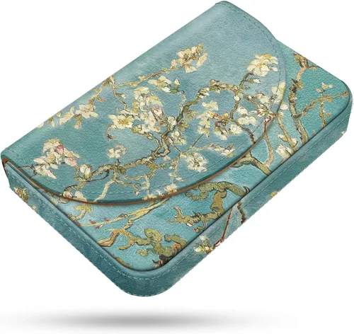 Vista 9 de Tarjetero, Estuche para Tarjetas de Visita de Cuero PU con Impresión de Color y Patrón, Porta Tarjetas con Billetera, Bolsillos Magnéticos
