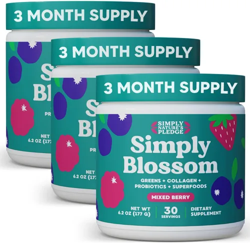 Vista 8 de Simply Blossom Nutrition - Verduras diarias y superalimentos en polvo + colágeno + probióticos para la salud digestiva de las mujeres y alivio