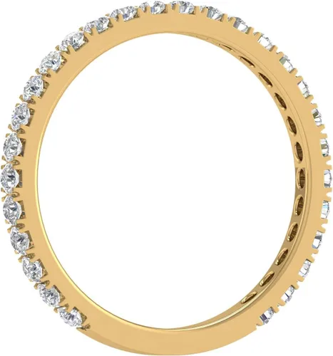 Vista 2 de FINEROCK Anillo de boda de eternidad con diamantes de 12 quilate en oro de 14 quilates