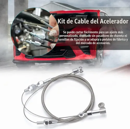 Vista 5 de ORAEVY Kit de cable de acelerador universal de alta tecnología de 24 pulgadas trenzado de acero inoxidable