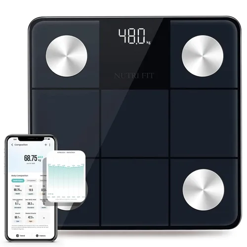 Vista 10 de NUTRI FIT Báscula digital de baño para peso corporal, báscula de baño para observar peso preciso con pantalla LCD grande, más precisa para uso