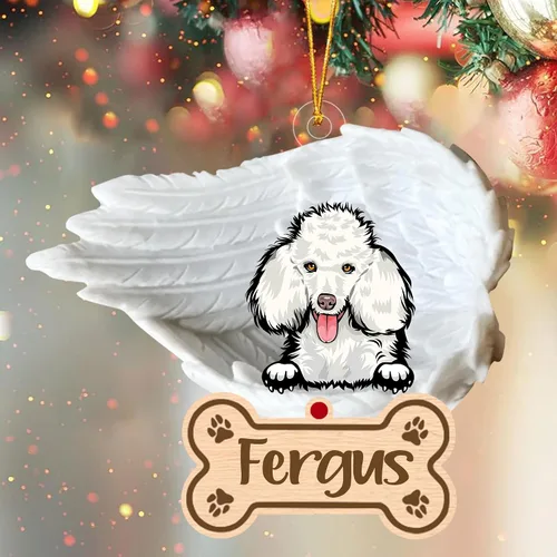 Vista 43 de Adorno de perro afgano de 1 ángel, adorno acrílico 2D personalizado conmemorativo para perros, regalo por pérdida de mascotas, regalo