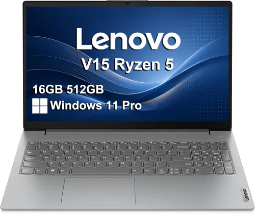 Vista 10 de Lenovo Laptop Computer V15, AMD Ryzen 5 7520U, 8 GB de RAM, SSD de 512 GB