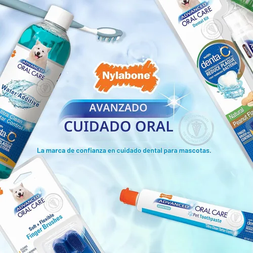 Vista 7 de Nylabone Advanced Oral Care - Kit dental para perros mayores con cepillo de dientes de cerdas suaves y acolchadas, 3