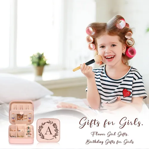 Vista 7 de Parima Joyero de viaje Pequeño joyero de viaje para mujeres, adolescentes y niñas, organizador de joyas de viaje, organizador de joyas de viaje