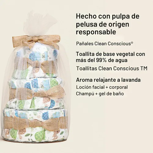 Vista 4 de The Honest Company - Pastel de pañales, a base de plantas, Turtle Time, talla 1, 35