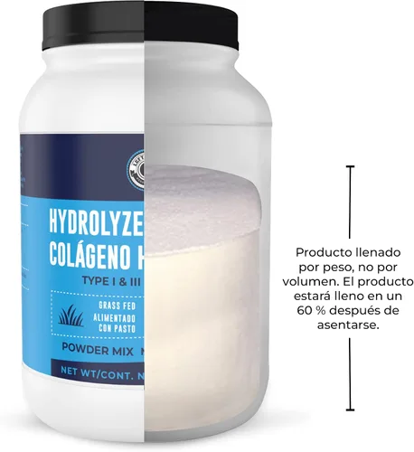 Vista 6 de 2lb Colageno Hidrolizado En Polvo Para Mujeres y Hombres - Péptidos de Colageno tipo I & III -Alimentado Con Pasto - Sin Sabor – Apoya