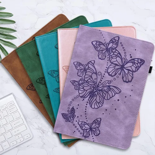 Vista 7 de Funda para Amazon Kindle Fire Max 11 (13ª generación, versión 2023) de 11 pulgadas, piel sintética, con soporte de mariposa en relieve, con lápiz