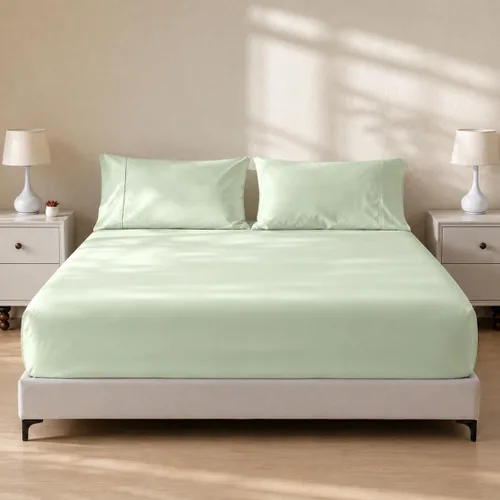 Vista 17 de Gokotta Sábana bajera ajustable y funda de almohada de rayón de bambú, sábana refrescante súper suave con 4 correas elásticas en las esquinas