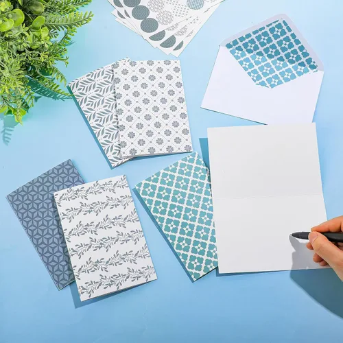 Vista 6 de Tenceur 100 Pack Assorted Blank Note Cards with Envelopes and Stickers Floral Greeting Cards 4 x 6 Inch Stationary Postcards for Office Home