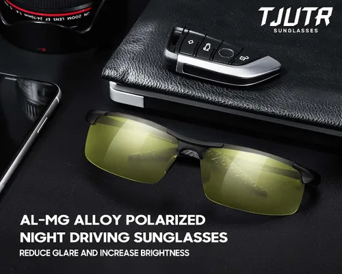 Vista 6 de TJUTR Gafas fotocrómicas de visión nocturna para hombre lentes polarizadas antideslumbrantes seguridad nocturnalluviaconducción
