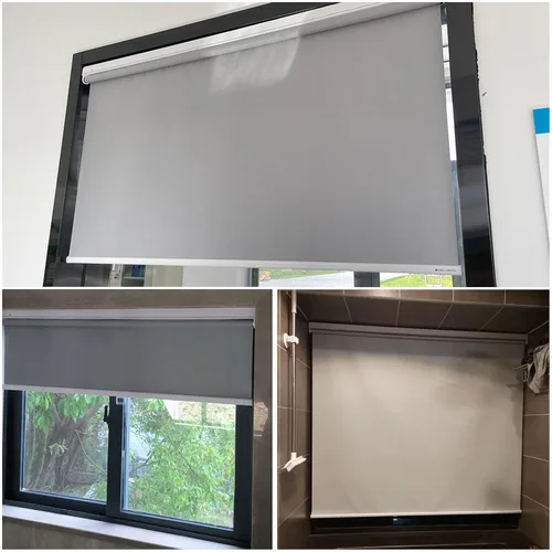 Vista 7 de Persiana de ventana, persianas enrollables 100% opacas, 20/28/43/47 pulgadas, cortinas retráctiles, gris claro, protección UV, persianas enrollables