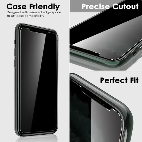 Vista 5 de Fotbor - Protector de pantalla para iPhone Xs Max/iPhone 11 Pro Max, protector de pantalla de privacidad antirreflejos, antiespía y arañazos, 2