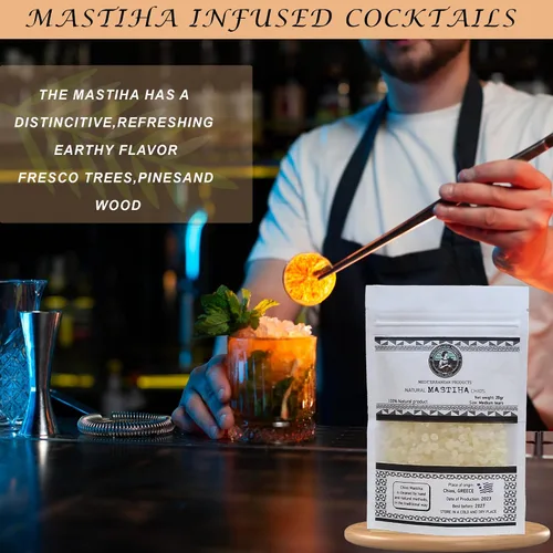 Vista 6 de Mastiha Chios Orgánico 20G – Goma de mastique griega 100% natural, vegana y sin gluten ni azúcar, resina auténtica de lágrimas de mastique