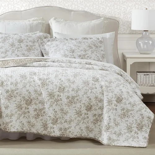 Vista 16 de Laura Ashley Home - Juego de edredón individual, ropa de cama reversible de algodón con flores, decoración del hogar para todas las estaciones