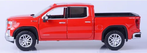 Vista 2 de Motormax Modelo a escala compatible con GMC Sierra 1500 SLT Crew CAB 2019 RED 1:27 MTM79361R